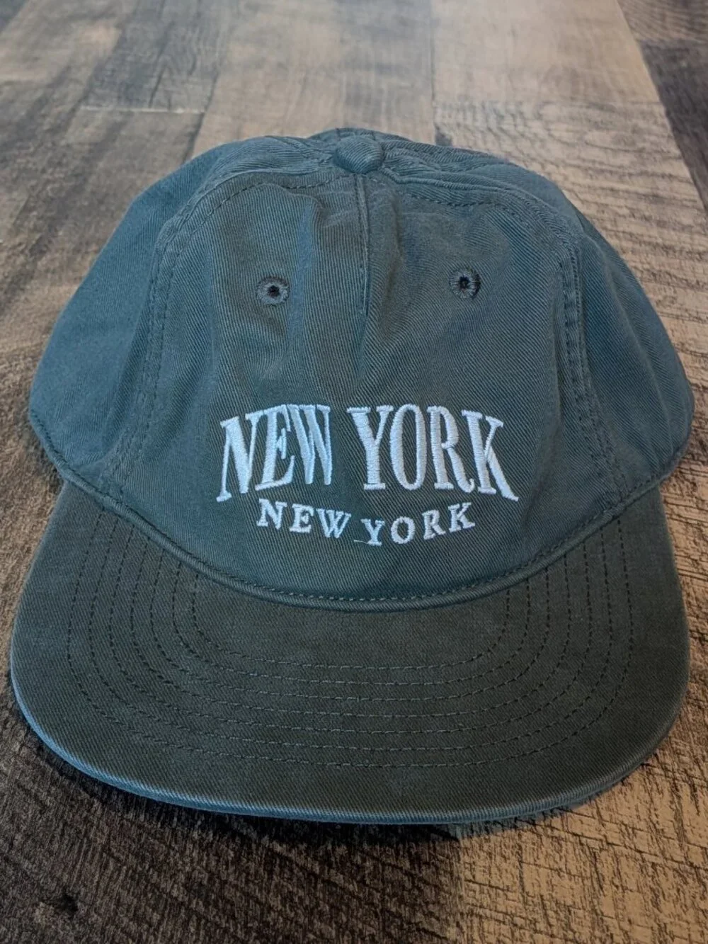 Abercrombie & Fitch New York Hat Green Cotton Twill Baseball Cap